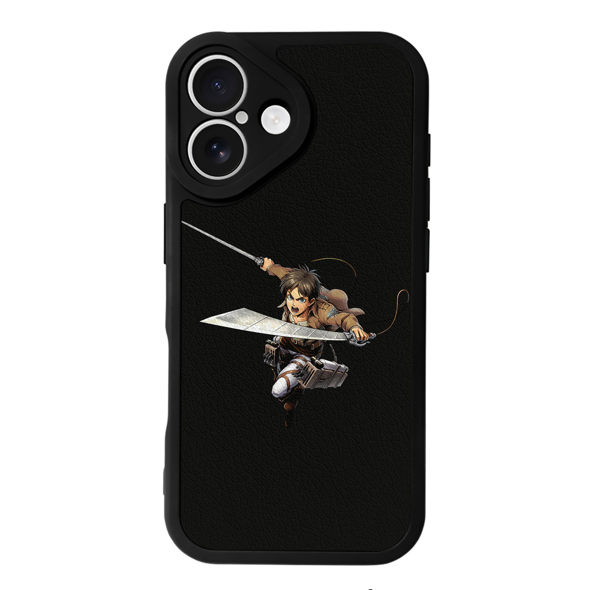 （画像用） 進撃の巨人 エレン･イェーガー Attack on Titan Eren Jäger 【iPhone 16シリーズ対応】シリコンスマホケース（レザー調） 材質：シリコン